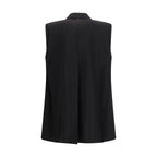 Max Mara Black Viscose Sleveless Jacket