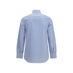 Finamore Blue Cotton Pattern Shirt
