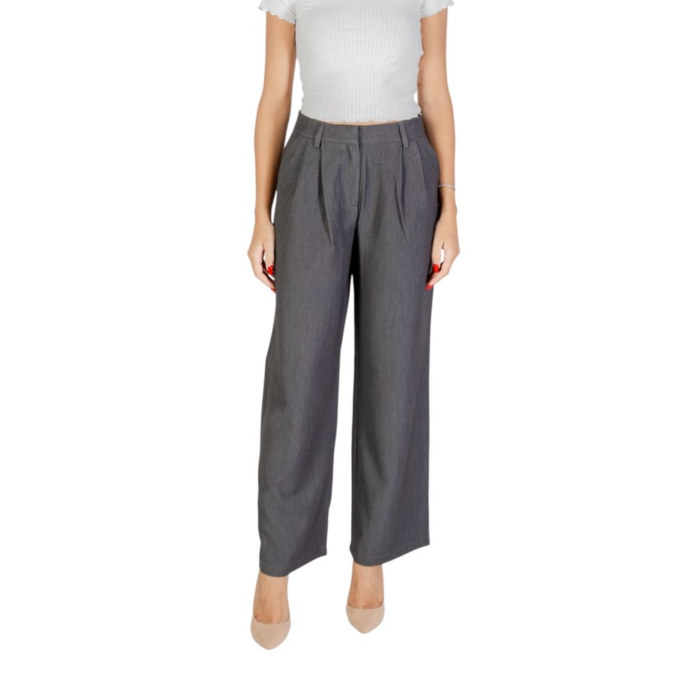 Only Gray Polyester Casual Pants