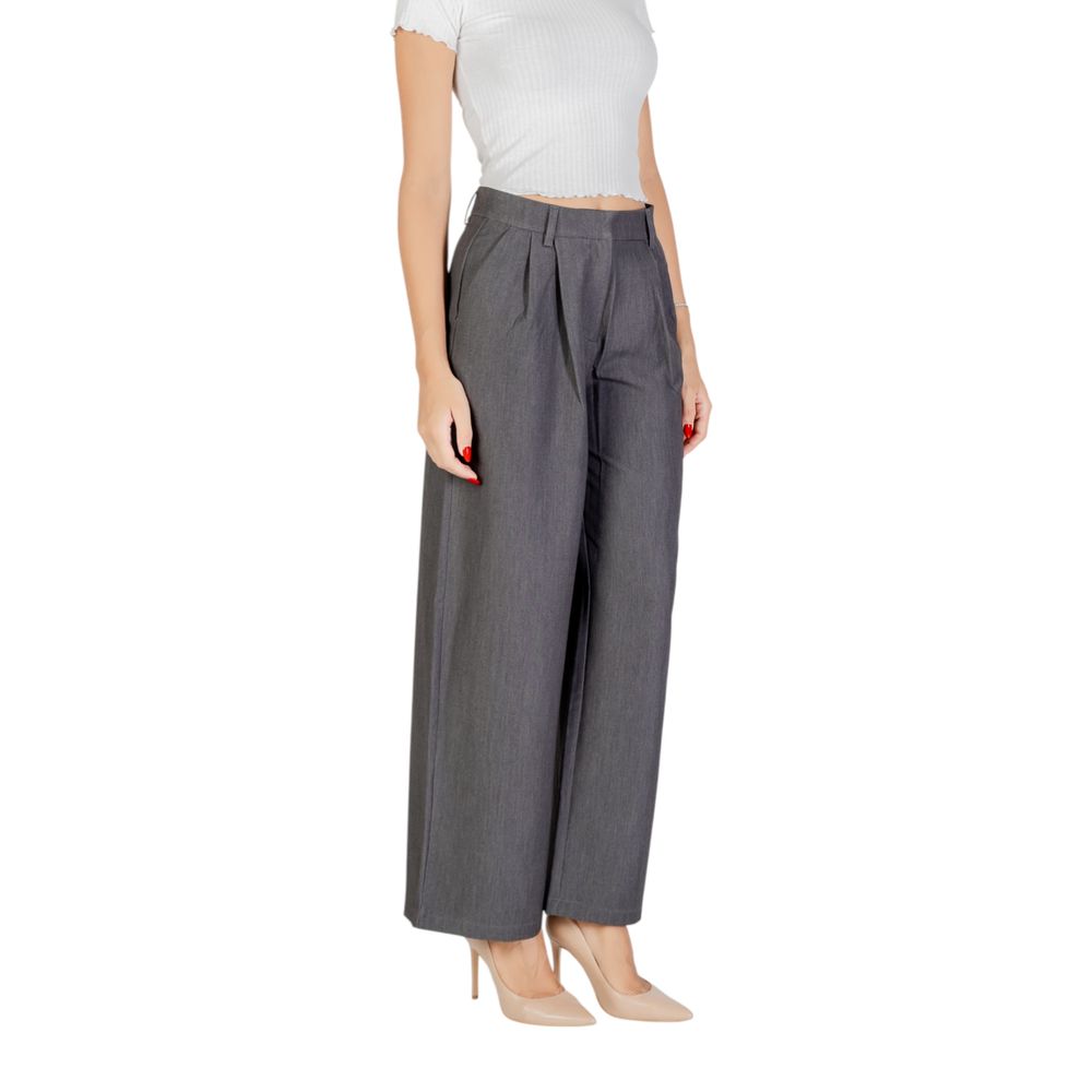 Only Gray Polyester Casual Pants