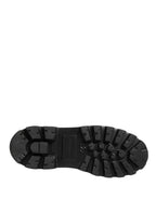Dolce & Gabbana Black Chunky Sole Leather Men Loafers Shoes