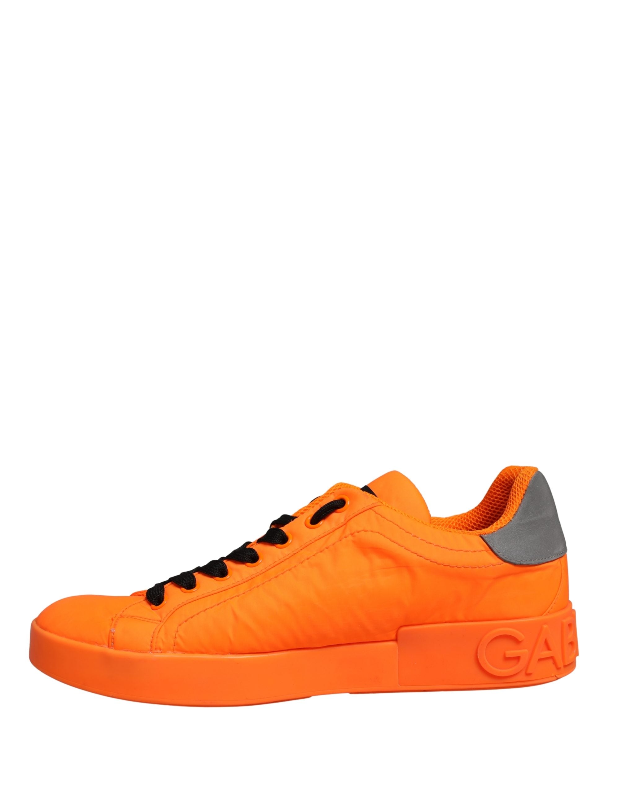 Dolce & Gabbana Orange Logo Tape Low Top Portofino Men Sneakers Shoes