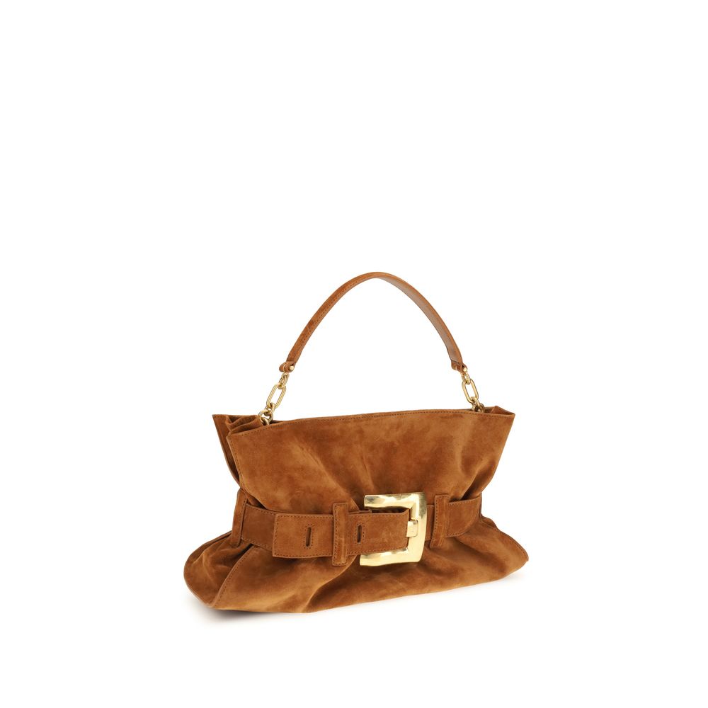 Balmain Brown Calf Leather Bos Taurus Handbag