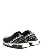 Dolce & Gabbana Black Crystal Logo Slip On Sorrento Sneakers Shoes