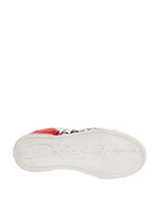 Dolce & Gabbana White Red Lace Up Low Top Sneakers Shoes
