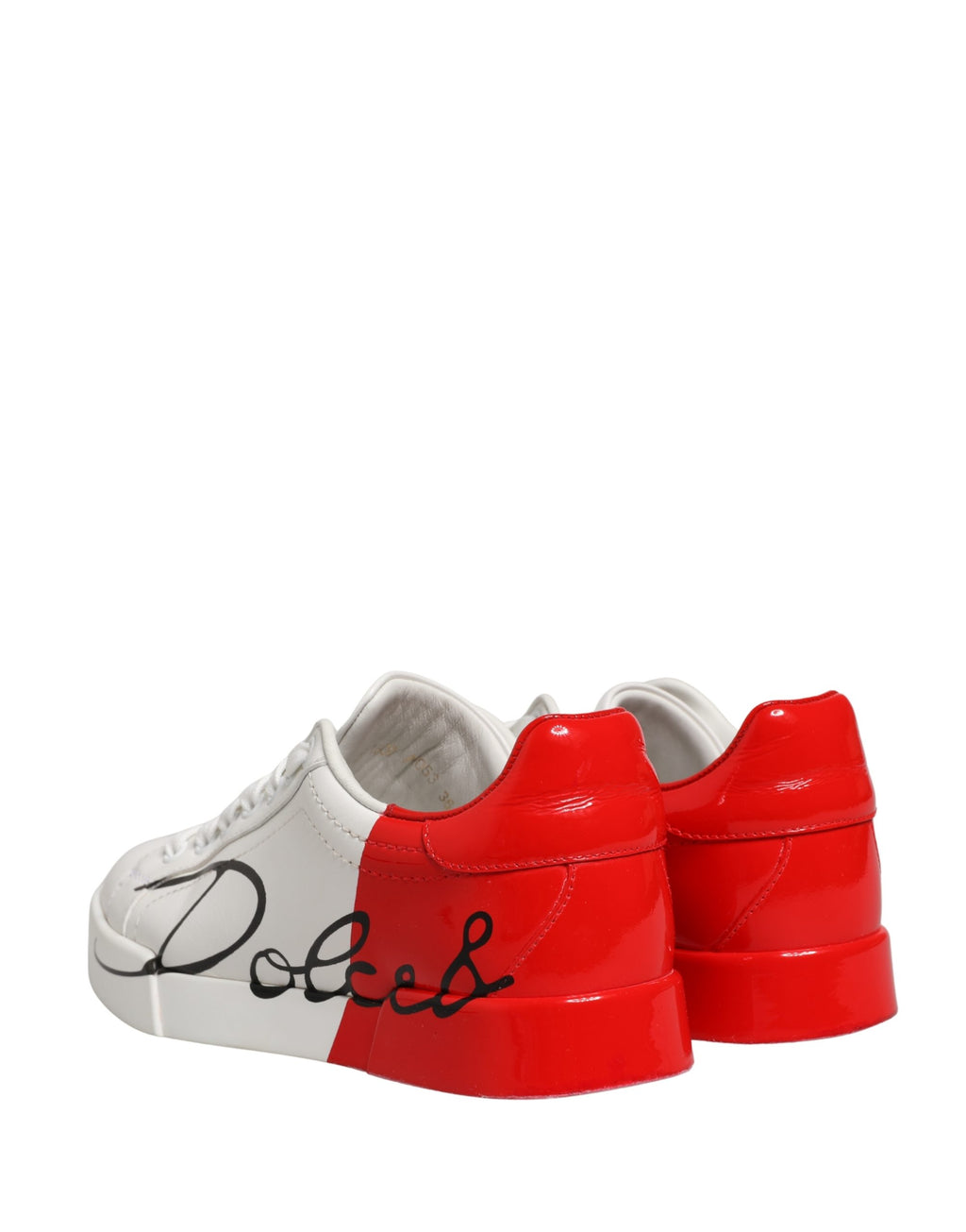 Dolce & Gabbana White Red Lace Up Low Top Sneakers Shoes