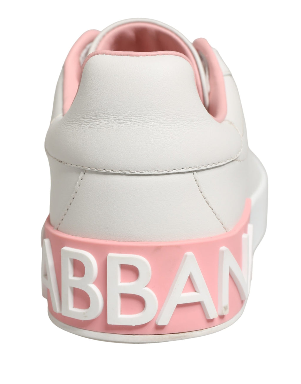 Dolce & Gabbana White Pink Lace Up Low Top Sneakers Shoes