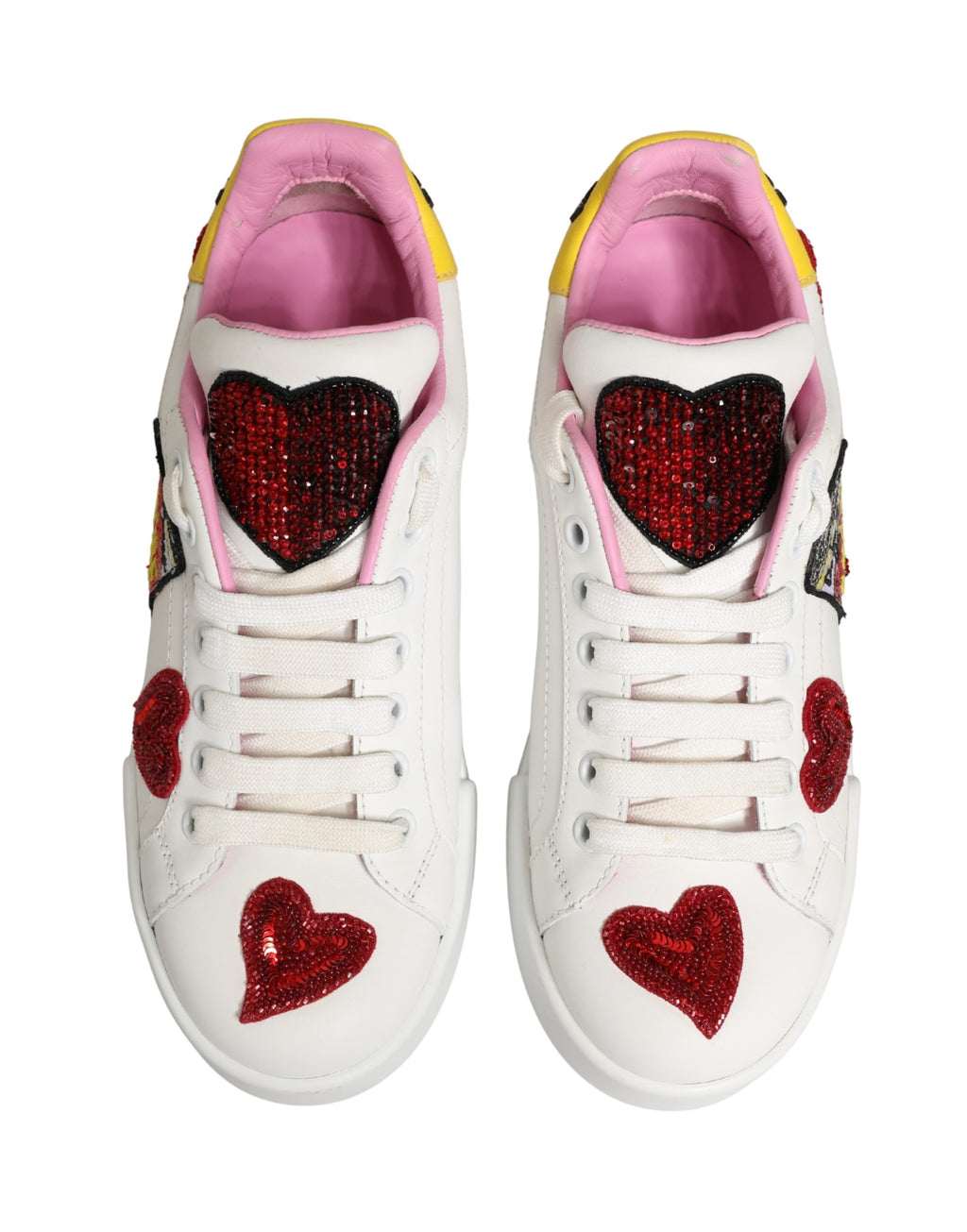 Dolce & Gabbana White Portofino Amore Low Top Sneakers Shoes