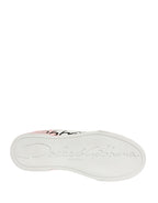 Dolce & Gabbana White Pink Lace Up Low Top Sneakers Shoes