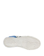 Dolce & Gabbana White Blue Lace Up Low Top Sneakers Shoes