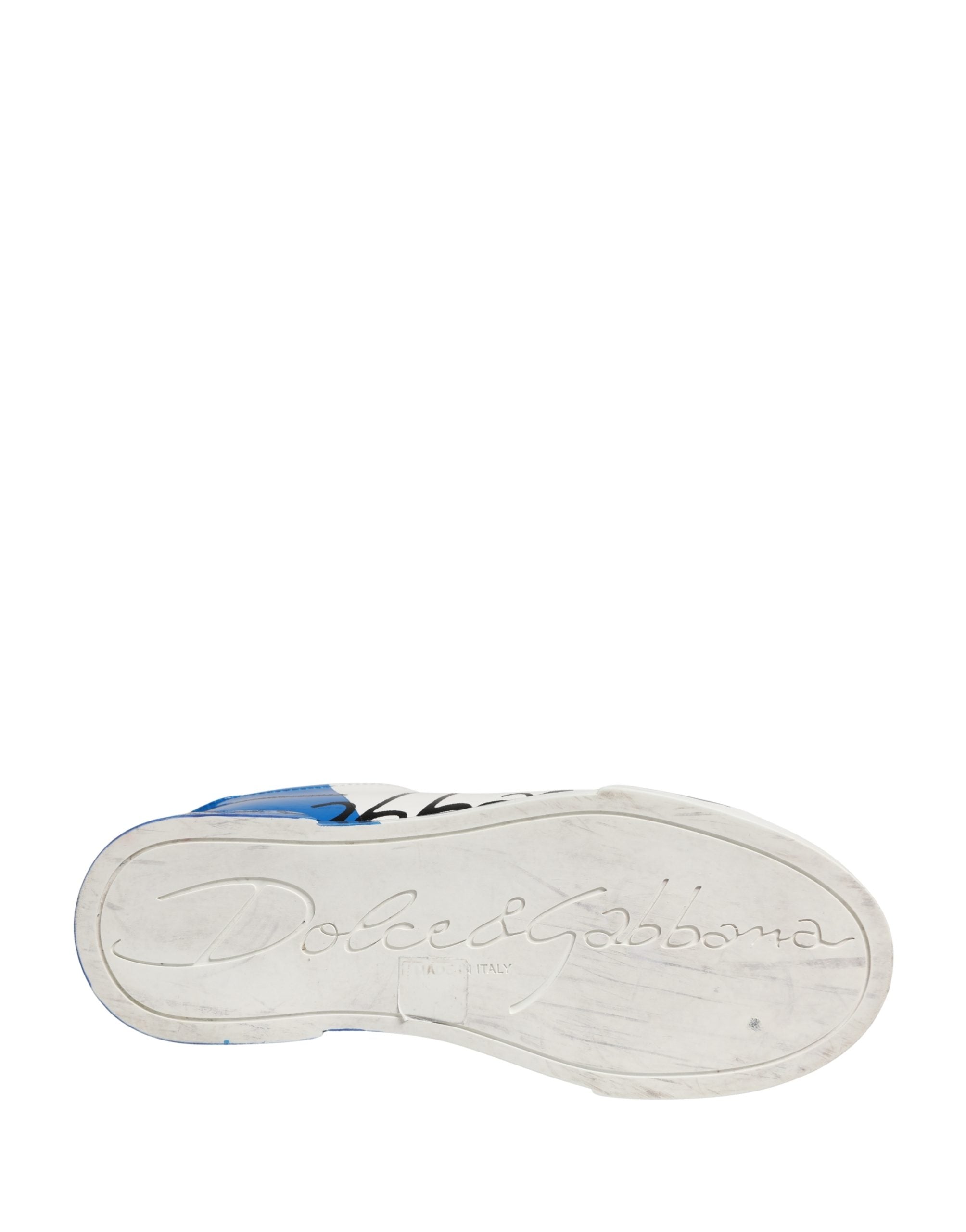 Dolce & Gabbana White Blue Lace Up Low Top Sneakers Shoes