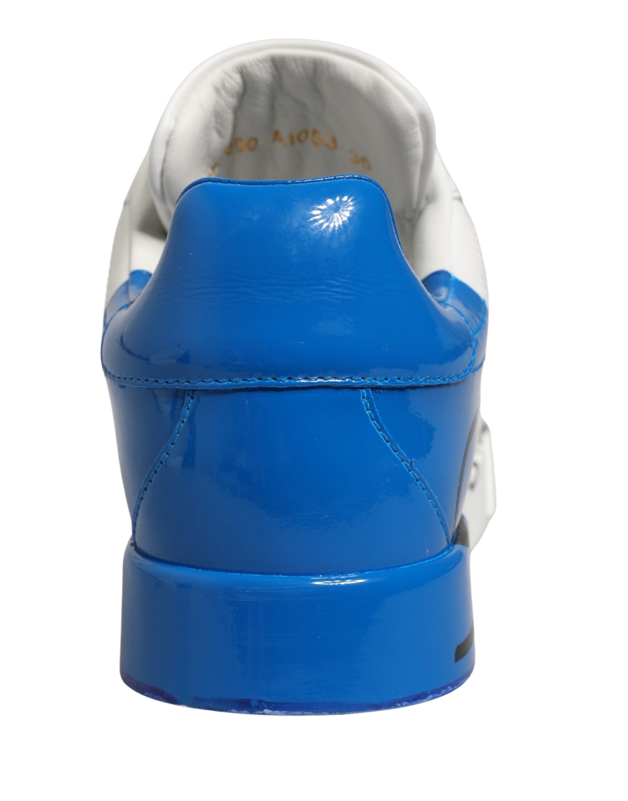Dolce & Gabbana White Blue Lace Up Low Top Sneakers Shoes