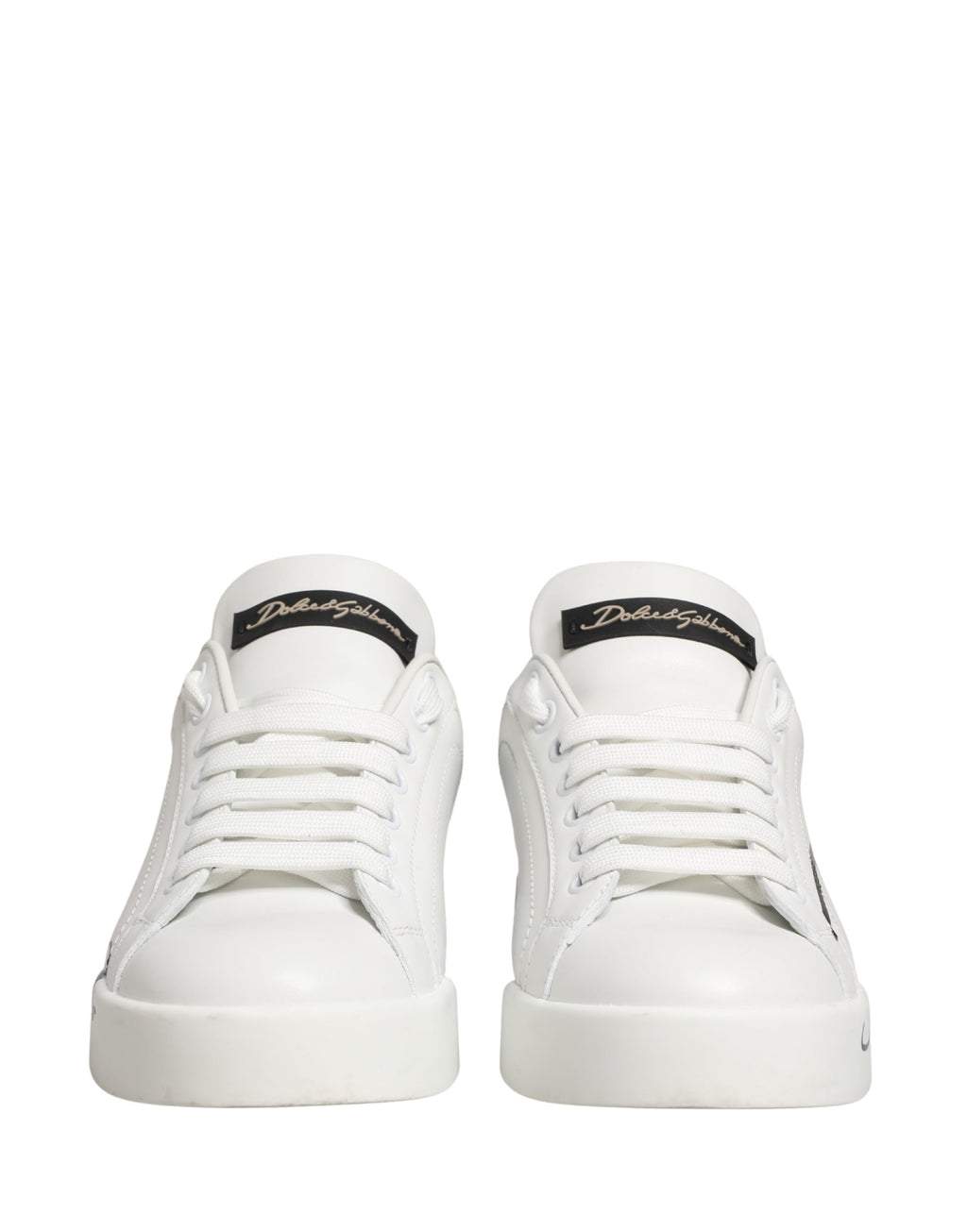 Dolce & Gabbana White Blue Lace Up Low Top Sneakers Shoes