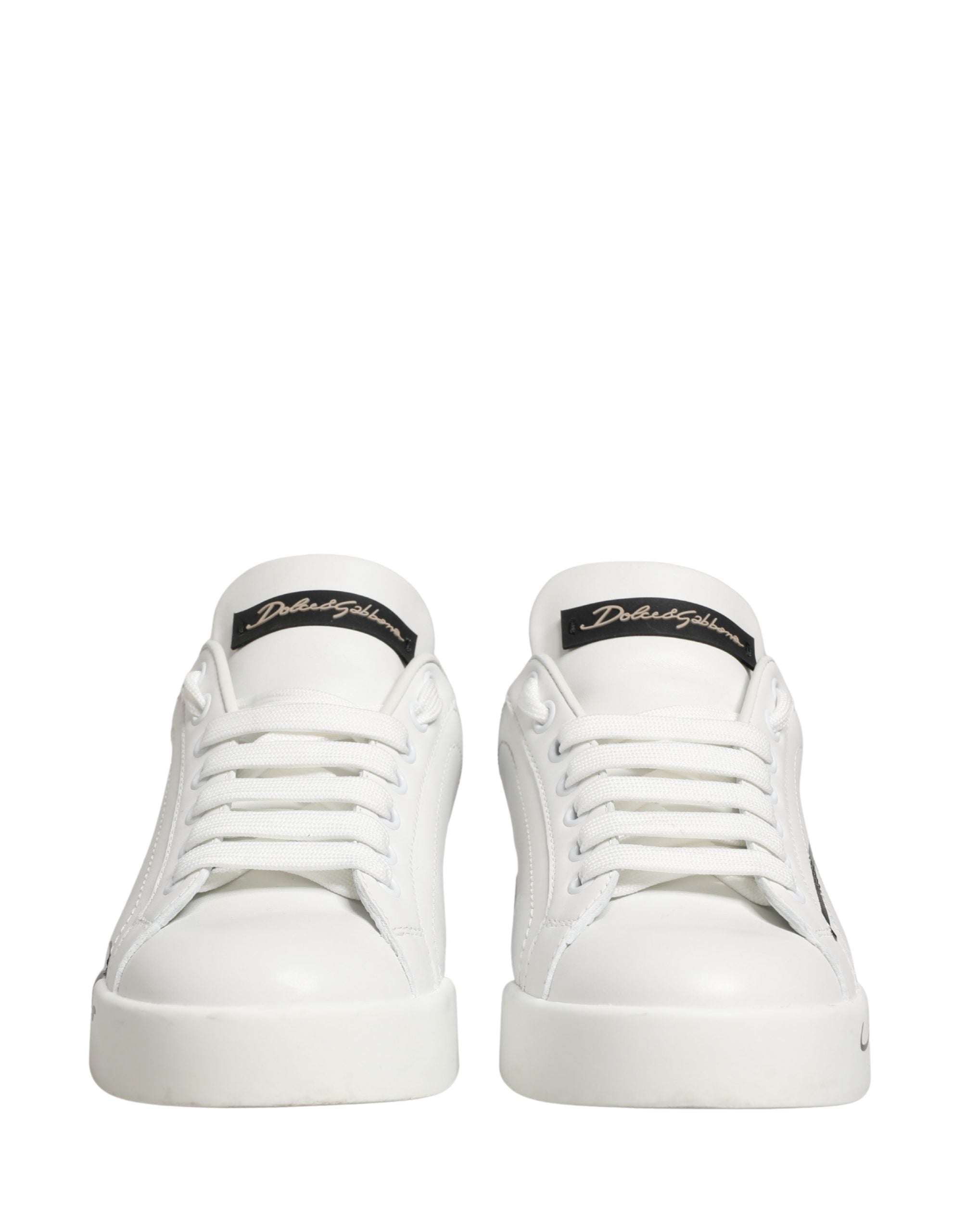 Dolce & Gabbana White Blue Lace Up Low Top Sneakers Shoes