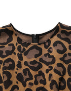 Dolce & Gabbana Brown Leopard Jacquard Knee Length Dress