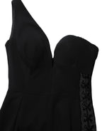 Dolce & Gabbana Black One Shoulder Neckline Long Gown Dress