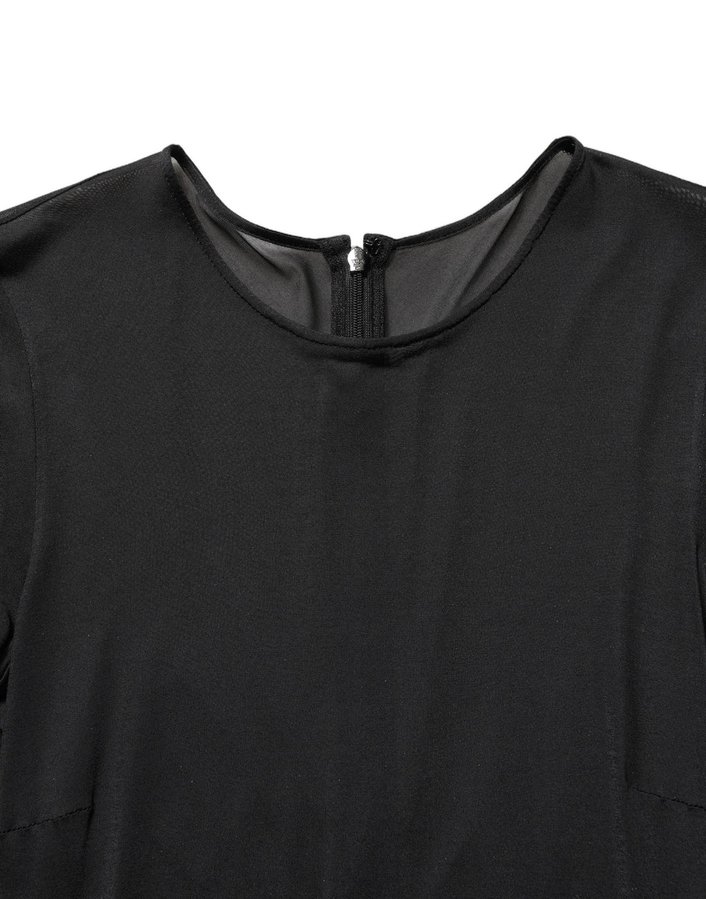 Dolce & Gabbana Black Sheer Long Sleeves Sheath Midi Dress