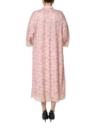 Dolce & Gabbana Pink Corded Floral Lace Kaftan Midi Dress