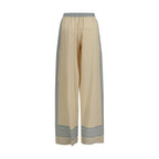 Ermanno Scervino Beige Silk Casual Pants