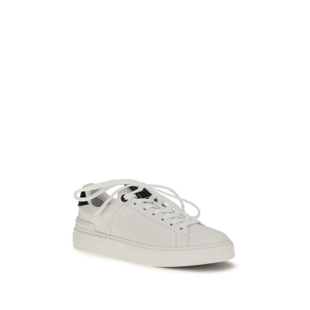 Balmain Black Calf Leather Bos Taurus Low Top Sneakers