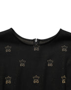 Dolce & Gabbana Black DG Crown Short-Sleeve Sheath Dress