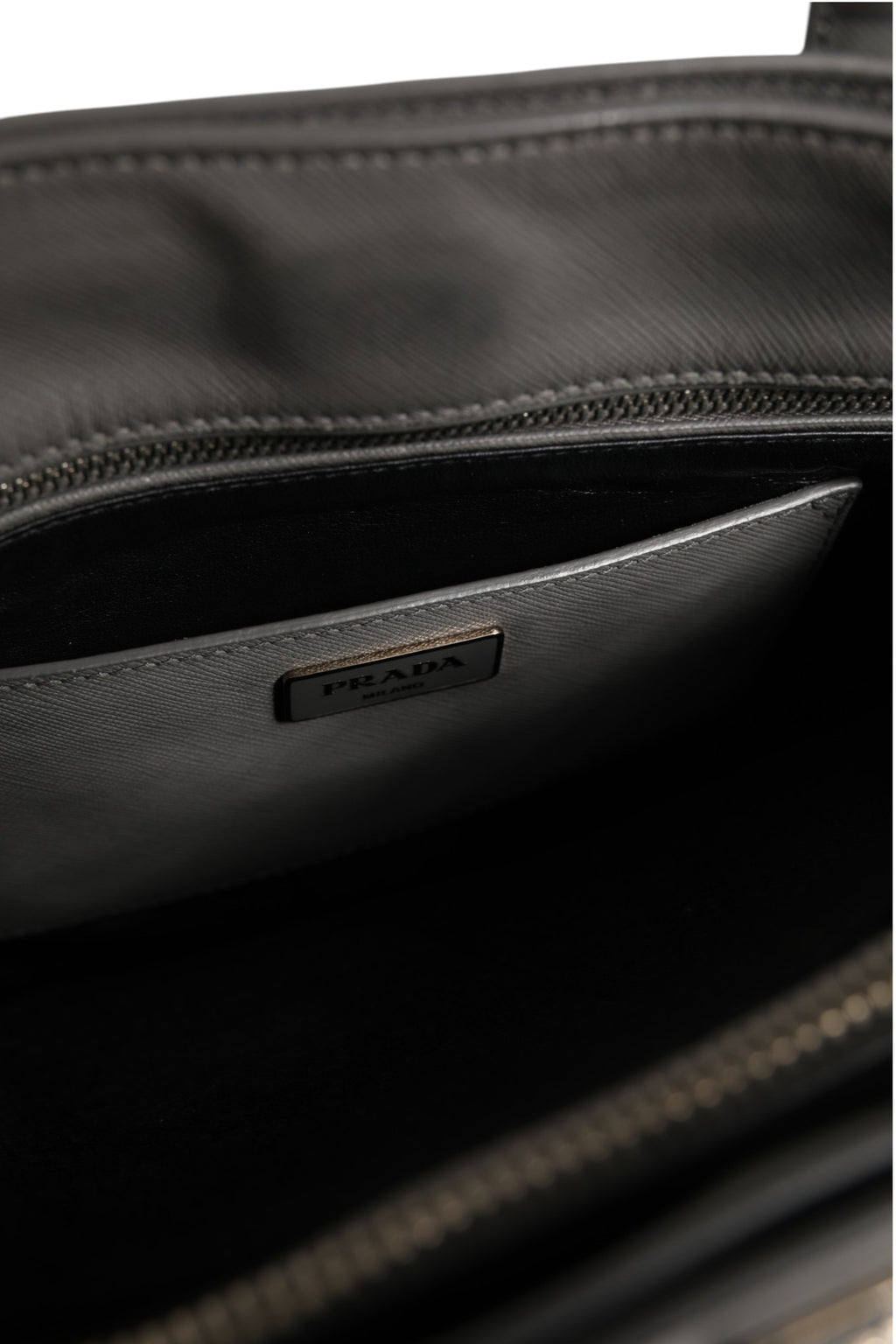 Prada Gray Saffiano Leather Tote