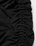 Dolce & Gabbana Black Jersey Calf Length Cut-Out Ruched Dress