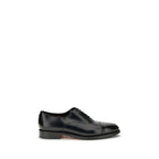 Santoni Black Calf Leather Bos Taurus Oxfords And Derbies