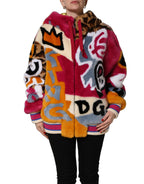 Dolce & Gabbana Multicolor Graffiti Print Full Zip Hooded Jacket