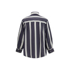 Cruna Blue Viscose Pattern Shirt