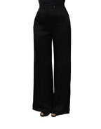 Alberta Ferretti Black HighWaist WideLeg Women Trouser Pants