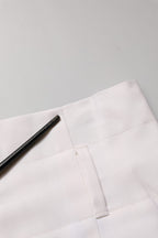Peserico White Skinny High Waist Chino Cropped Trouser Pants