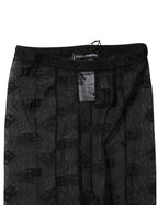 Dolce & Gabbana Black Nylon Logo Pattern Tights Stockings Socks