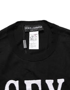 Dolce & Gabbana Black Graphic Print Long-Sleeved Top