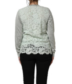 Dolce & Gabbana Green Button Down Silk Long Sleeve Cardigan Sweater