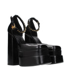 Versace Black Leather Platform Pumps