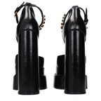Versace Black Leather Platform Pumps