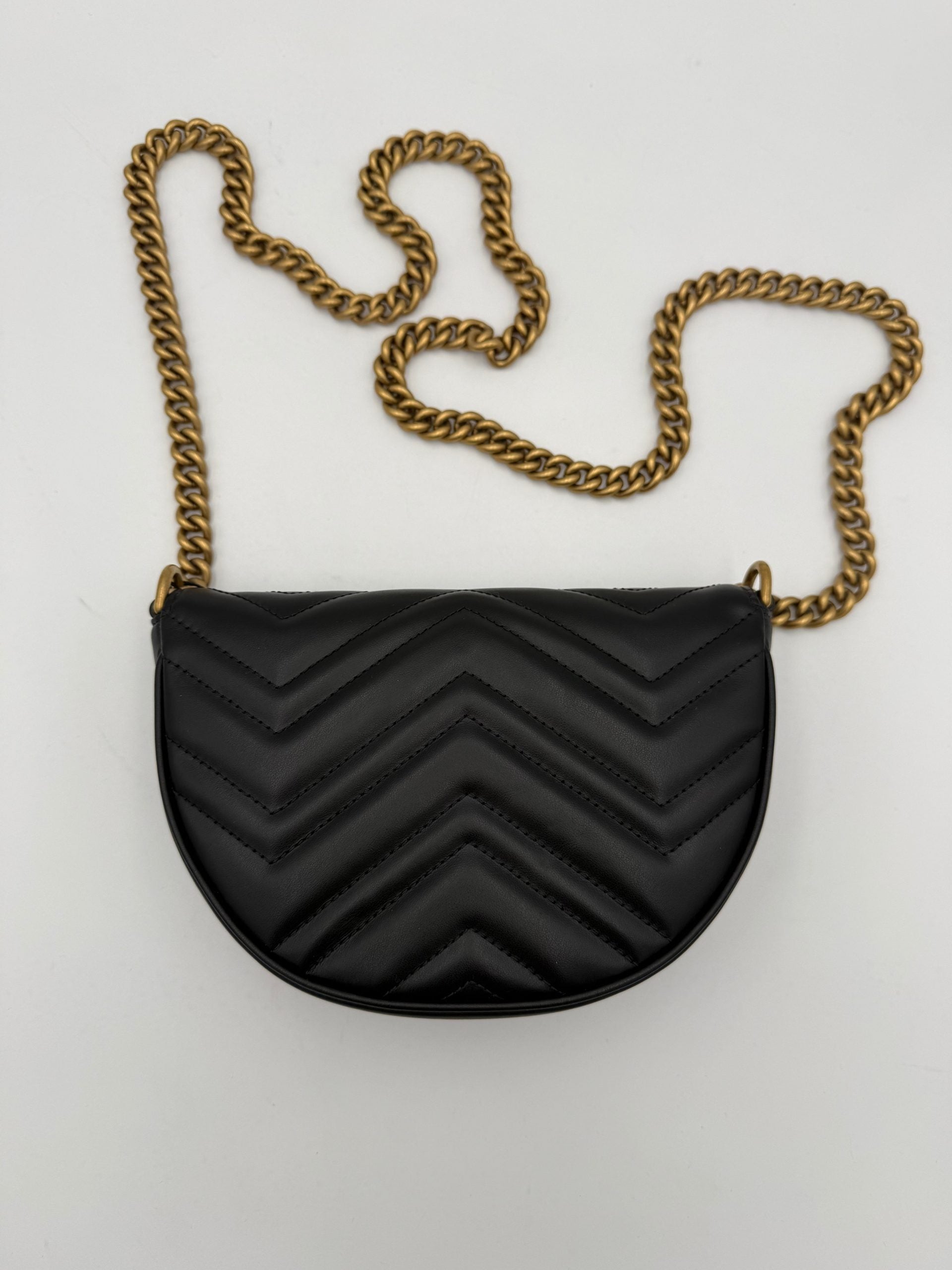 Gucci GUCCI MARMONT Black Shoulder Bag Chain