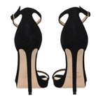 Jimmy Choo Black Leather Stiletto Heel Sandals