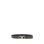 Ferragamo Black Calf Leather Bos Taurus Belt