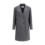 Prada Gray Fleece Wool Coat