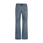 Alexander McQueen Blue Cotton Straight-Leg Jeans