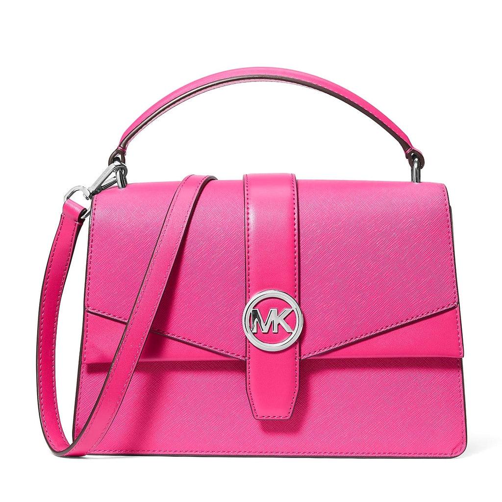 Michael Kors Outlet Greenwich Medium Saffiano Leather Satchel - DragonFruit