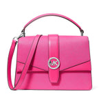 Michael Kors Outlet Greenwich Medium Saffiano Leather Satchel - DragonFruit