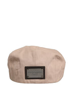 Dolce & Gabbana Men Beige Cotton Newsboy Cloth Capello Hat