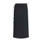 Calvin Klein Black Viscose Long Skirt
