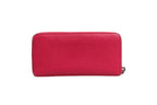 Saint Laurent Magenta and Silver logo wallet