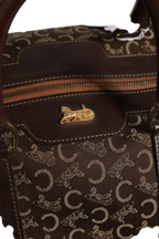 Celine Dark brown and Gold logo duffel