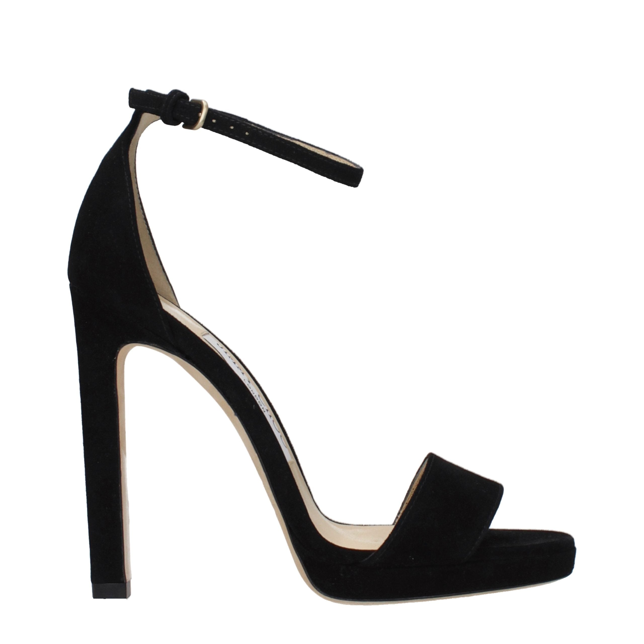 Jimmy Choo Black Leather Platform Sandals