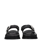Jimmy Choo Black Leather Flat Sandals
